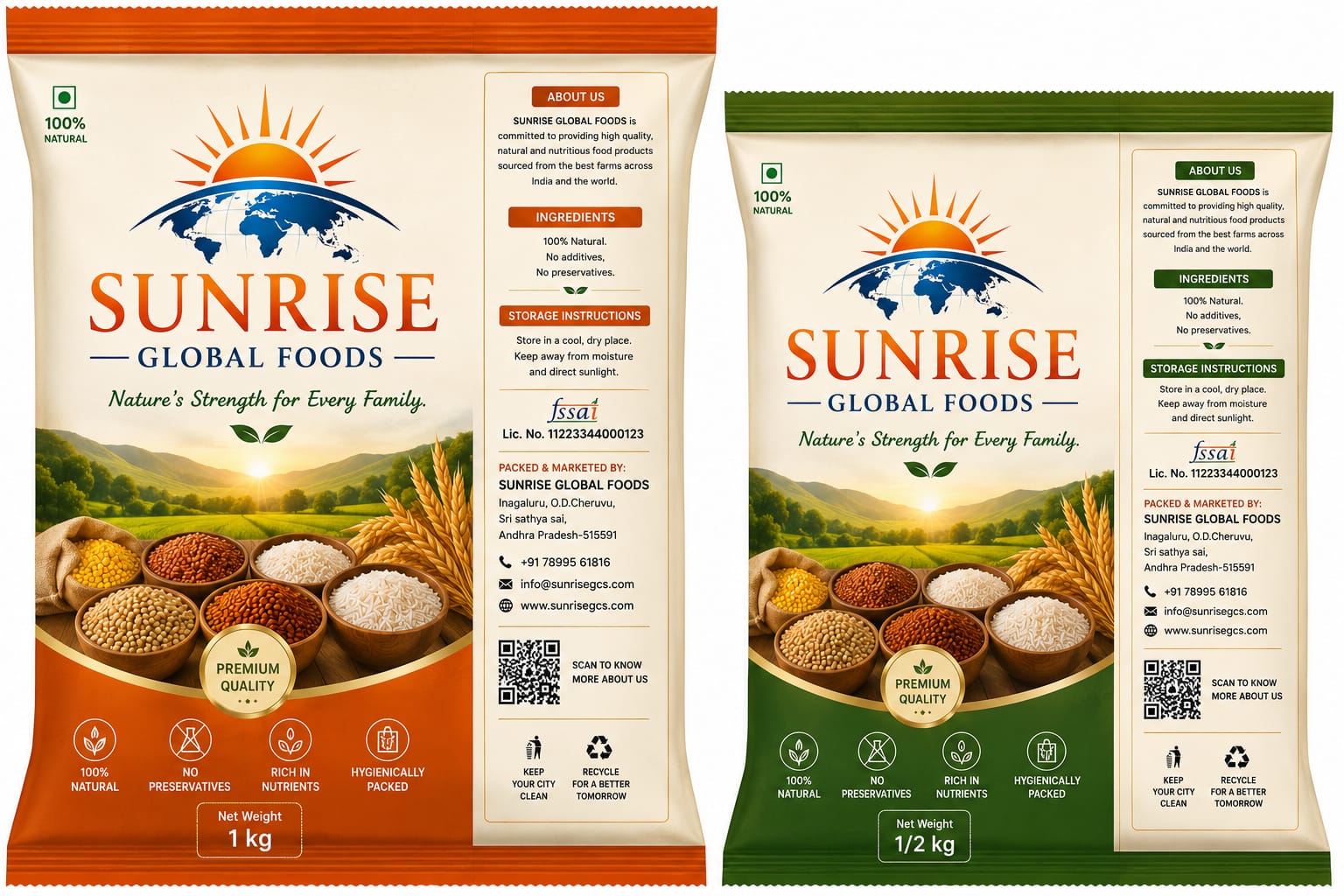 Sunrise Foods packaging detail